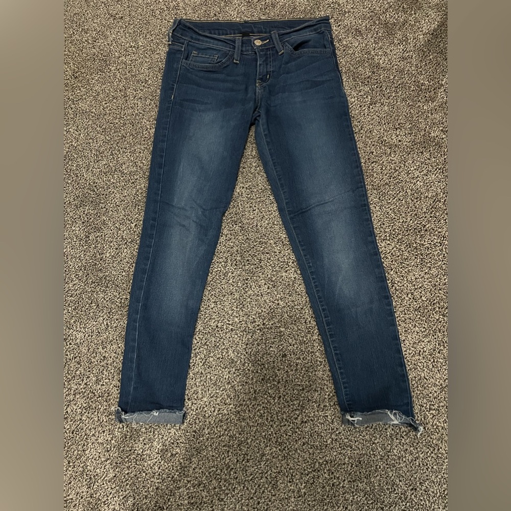 FLYING MONKEY Skinny Leg Low Rise Dark Wash Blue Denim Jeans Women's Size 25